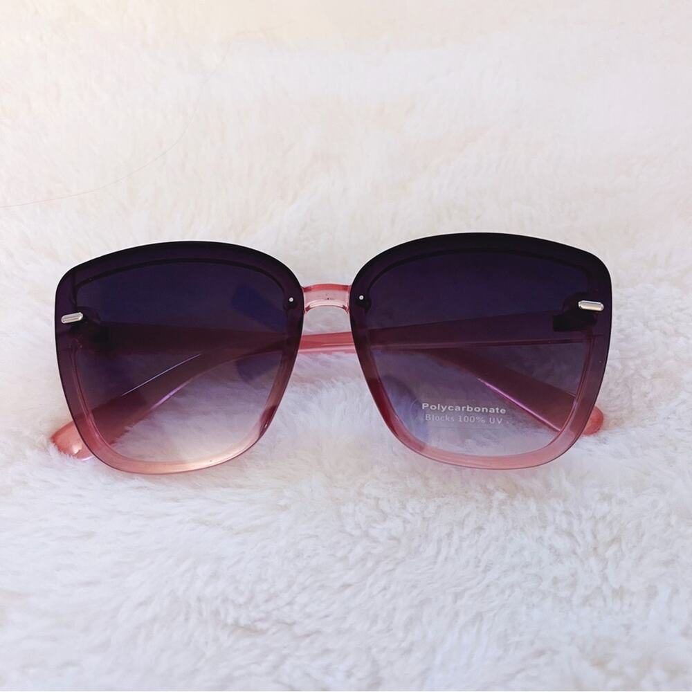 Giselle Black & Pink Oversized Cat Eye Sunglasses